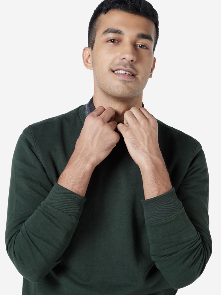 WES Casuals Olive Relaxed Fit Sweatshirt