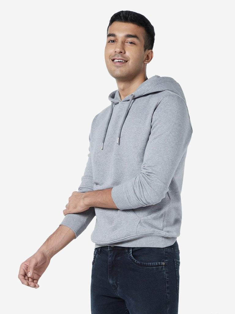 WES Casuals Grey Melange Relaxed Fit Sweatshirt