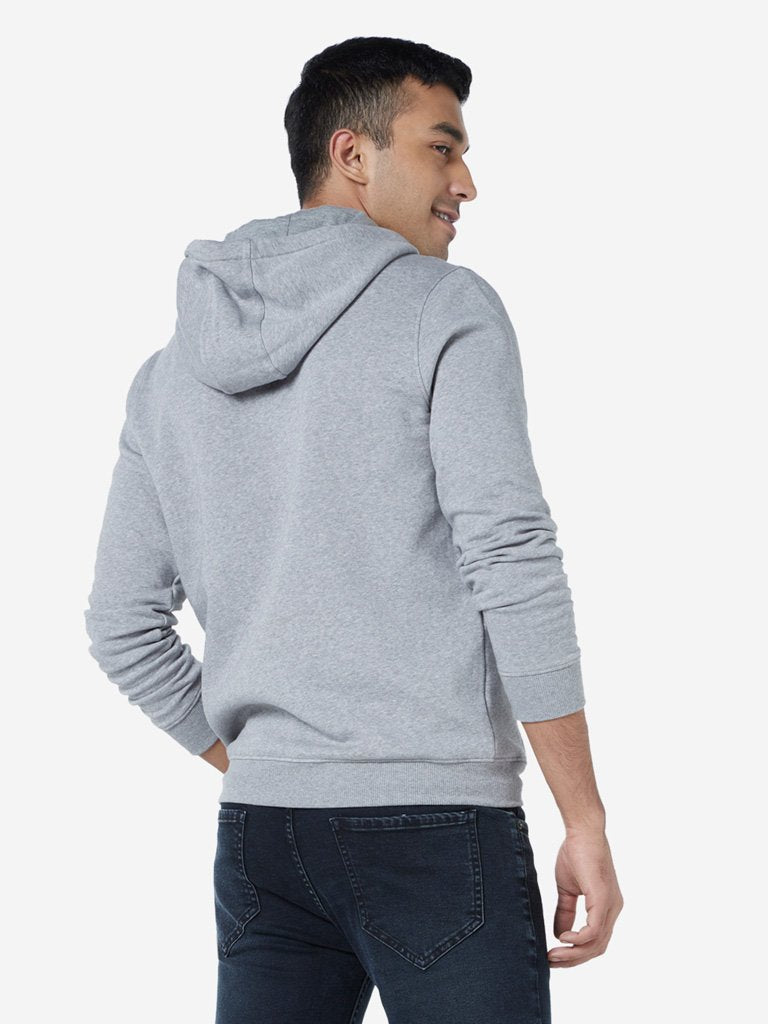 WES Casuals Grey Melange Relaxed Fit Sweatshirt