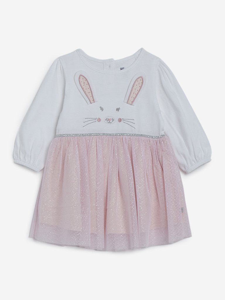 Baby HOP Light Pink Fit-And-Flare Bunny Dress