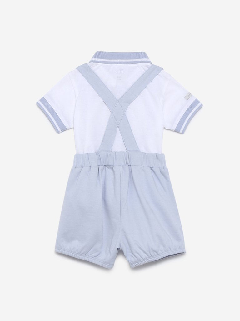 Baby HOP Light Grey Polo T-Shirt and Shorts Set