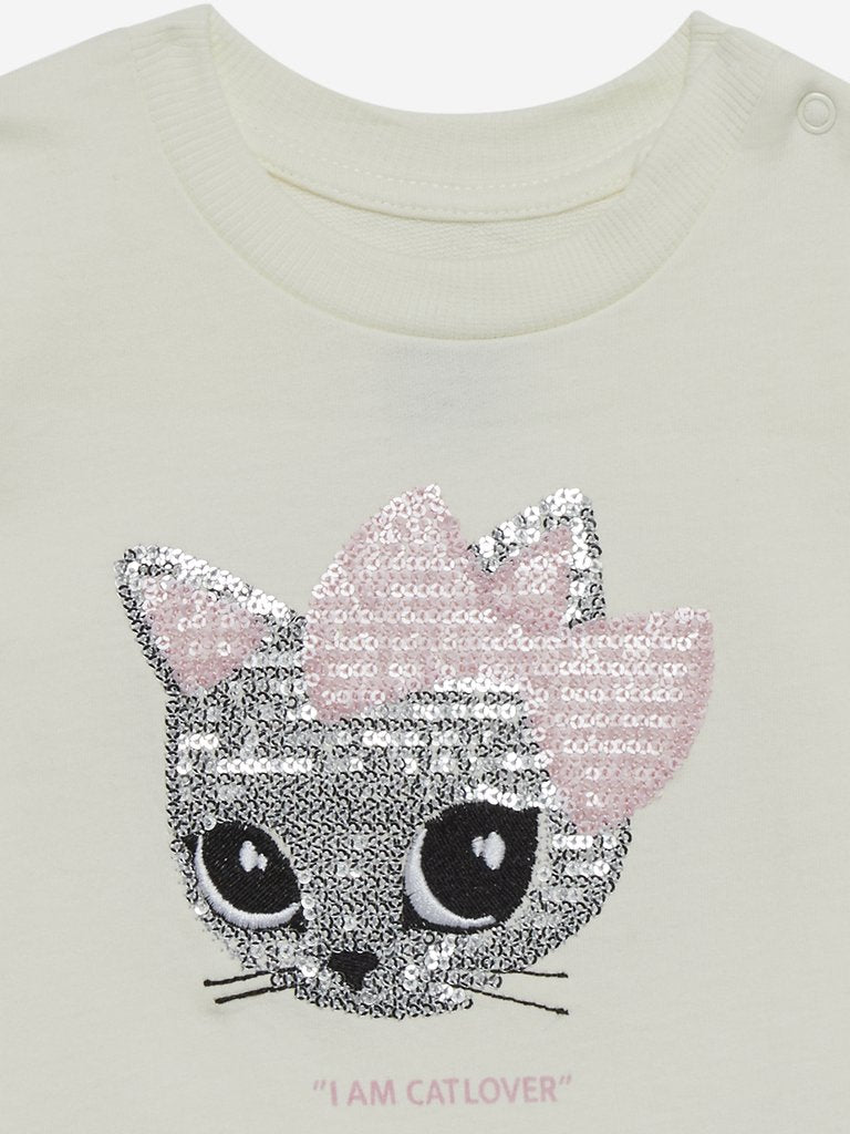 Baby HOP Off-White Kitten Sweatshirt
