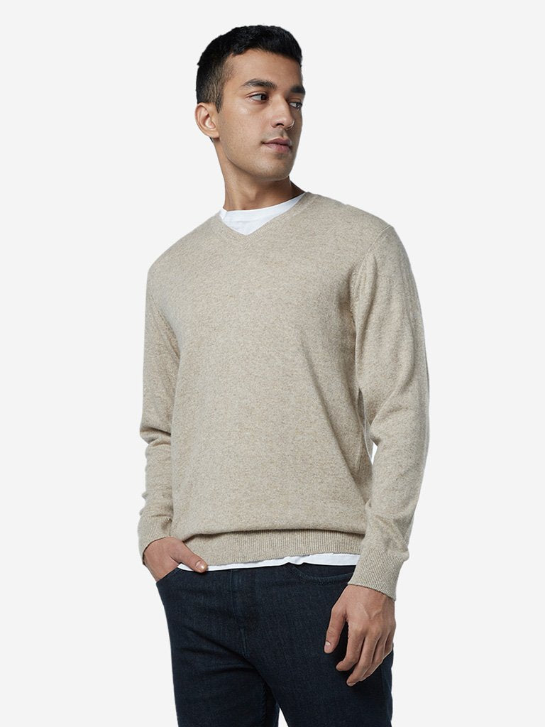 Ascot Beige Relaxed Fit Sweater