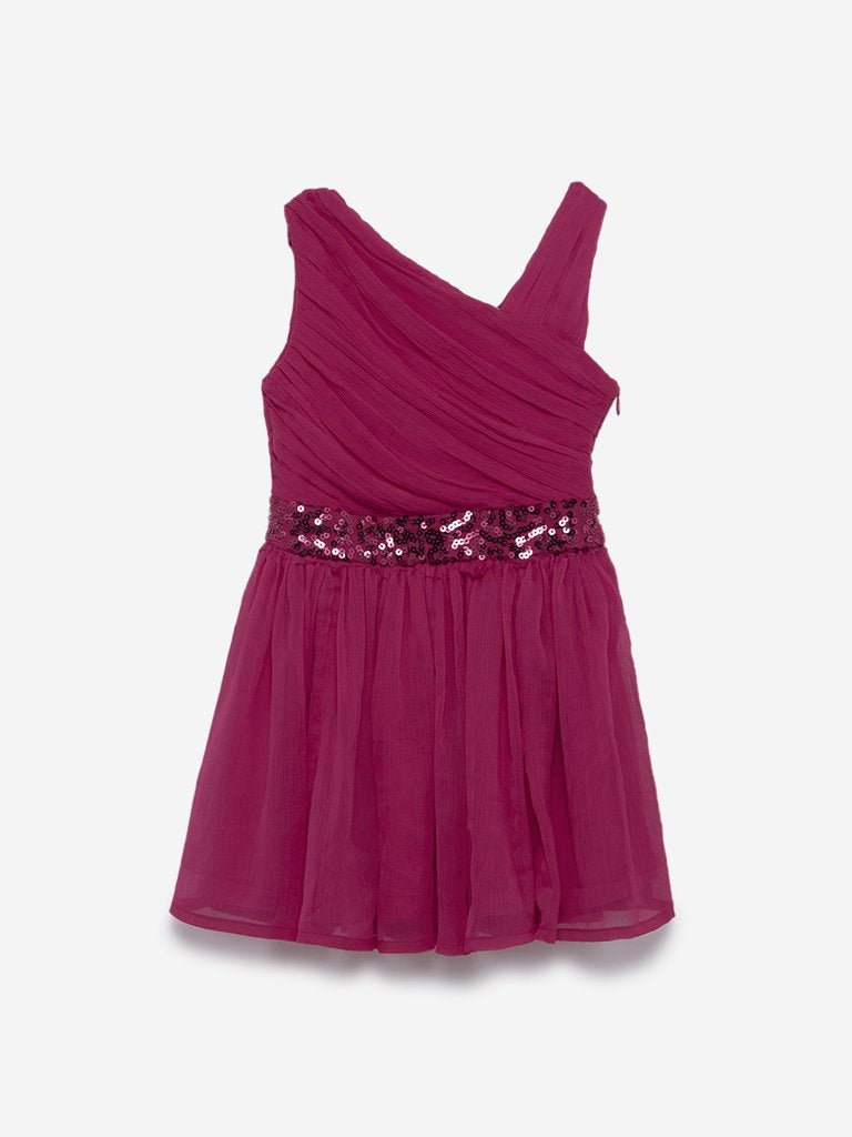 HOP Kids Raspberry Sequinned Rosea Dress
