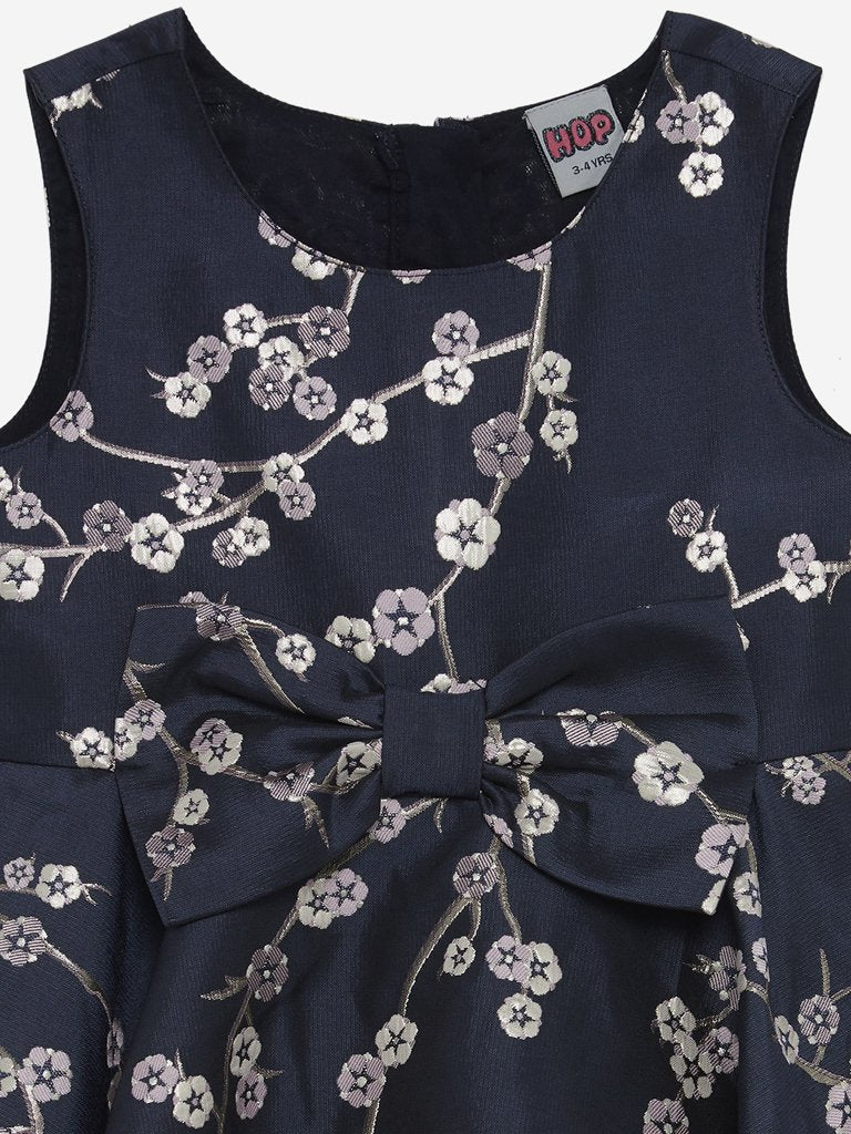 HOP Kids Navy Floral Design Andrea Dress
