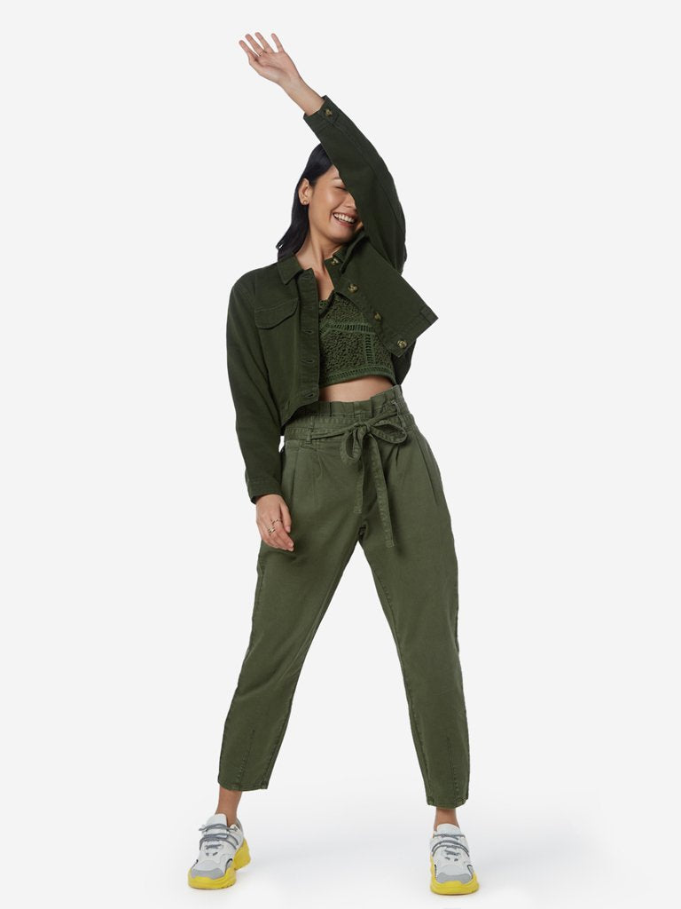 Nuon Olive Sicilia Cropped Jacket