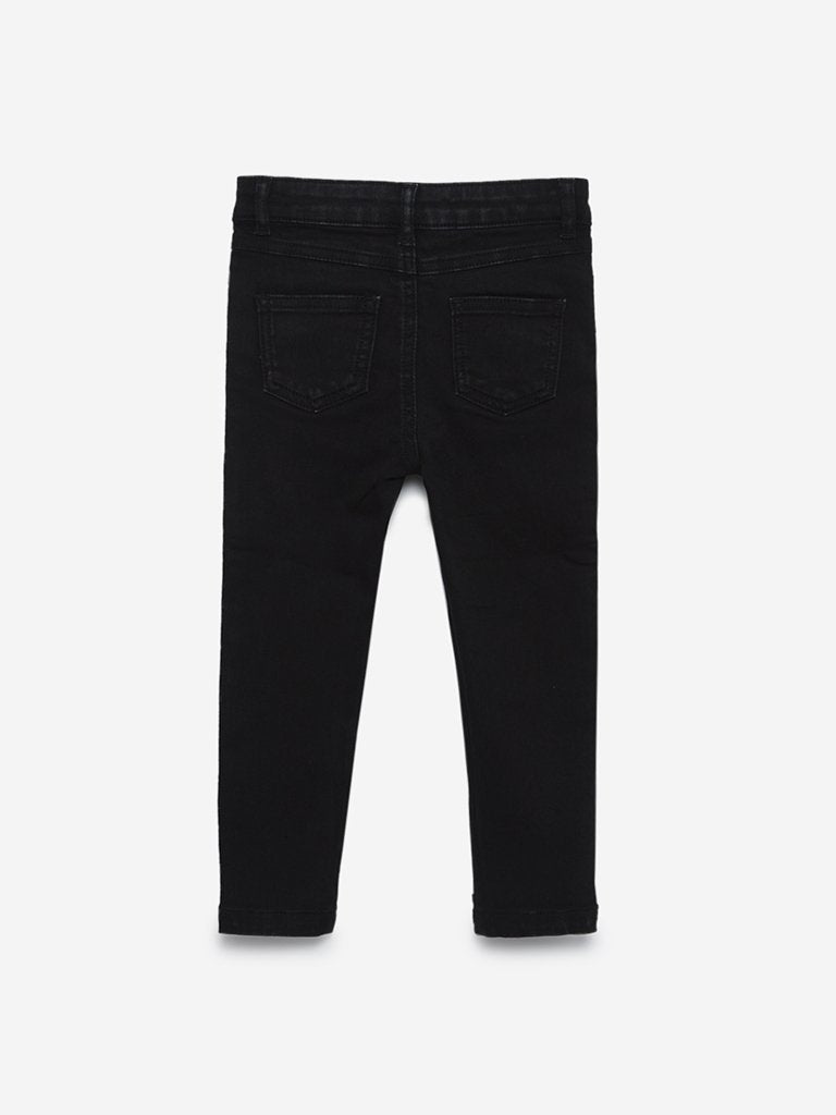 HOP Kids Black Rhinestone Pattern Jeans