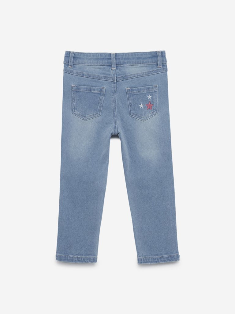 HOP Kids Blue Unicorn Pattern Jeans