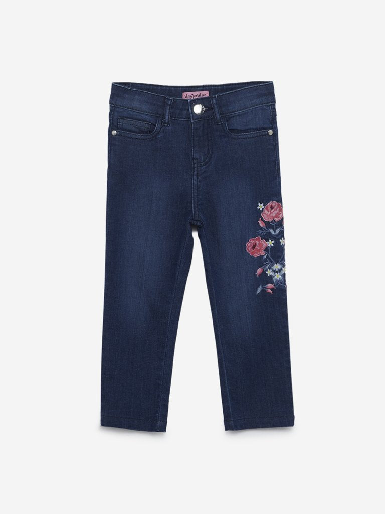 HOP Kids Indigo Floral Pattern Jeans