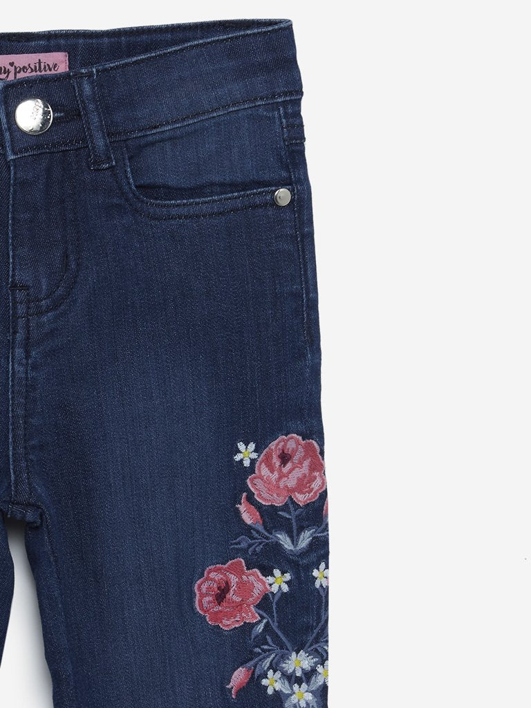 HOP Kids Indigo Floral Pattern Jeans