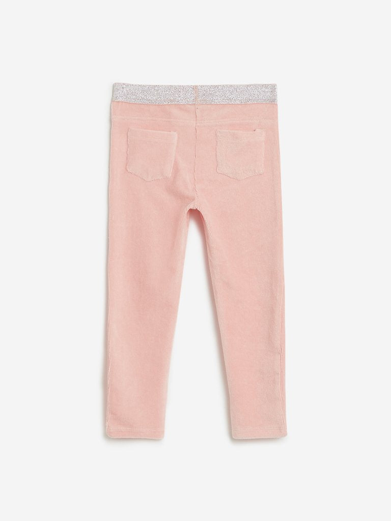 HOP Kids Peach Shimmering Corduroy Leggings