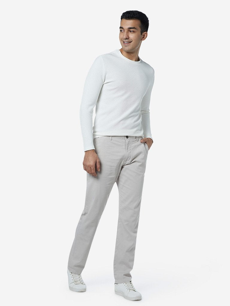 Ascot White Crewneck Slim Fit T-Shirt