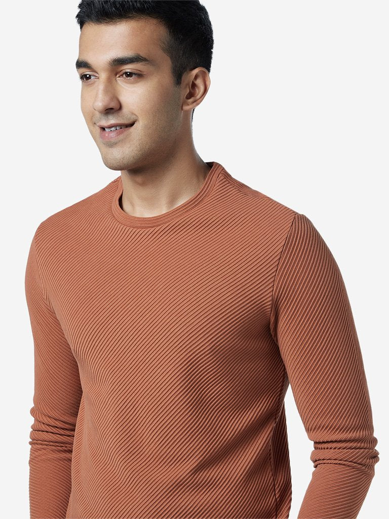 Ascot Brown Crewneck Slim Fit T-Shirt