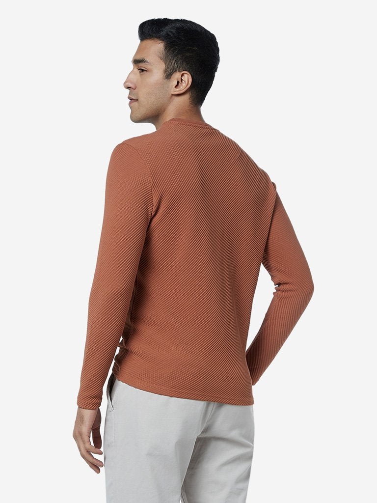 Ascot Brown Crewneck Slim Fit T-Shirt
