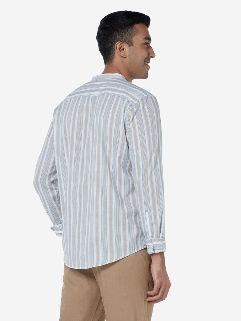 ETA Light Grey Striped Resort Fit Shirt