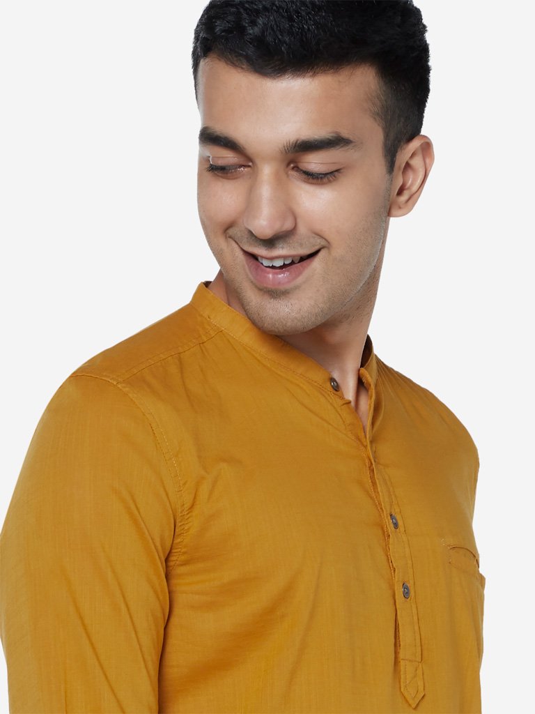 ETA Mustard Resort Fit High-Low Shirt