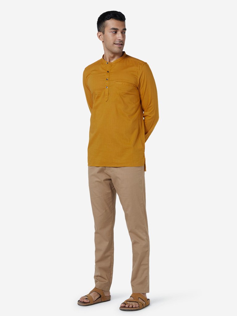 ETA Mustard Resort Fit High-Low Shirt
