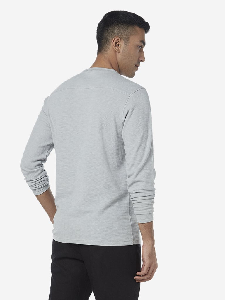 ETA Light Grey Pure Cotton Slim Fit T-Shirt