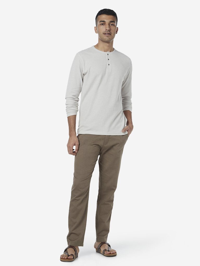 ETA Off White Pure Cotton Slim Fit T-Shirt