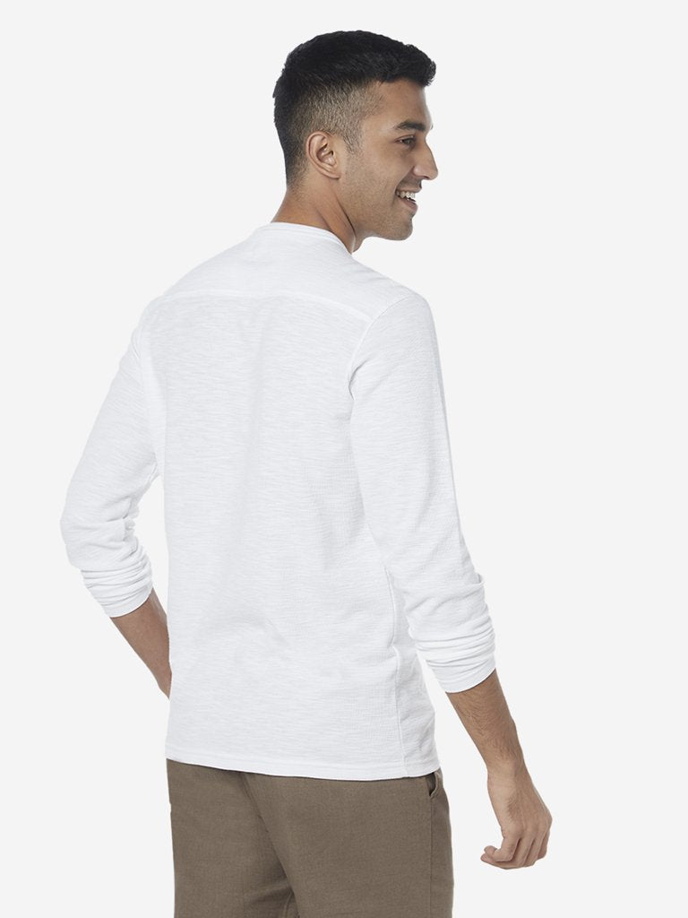 ETA White Pure Cotton Slim Fit T-Shirt