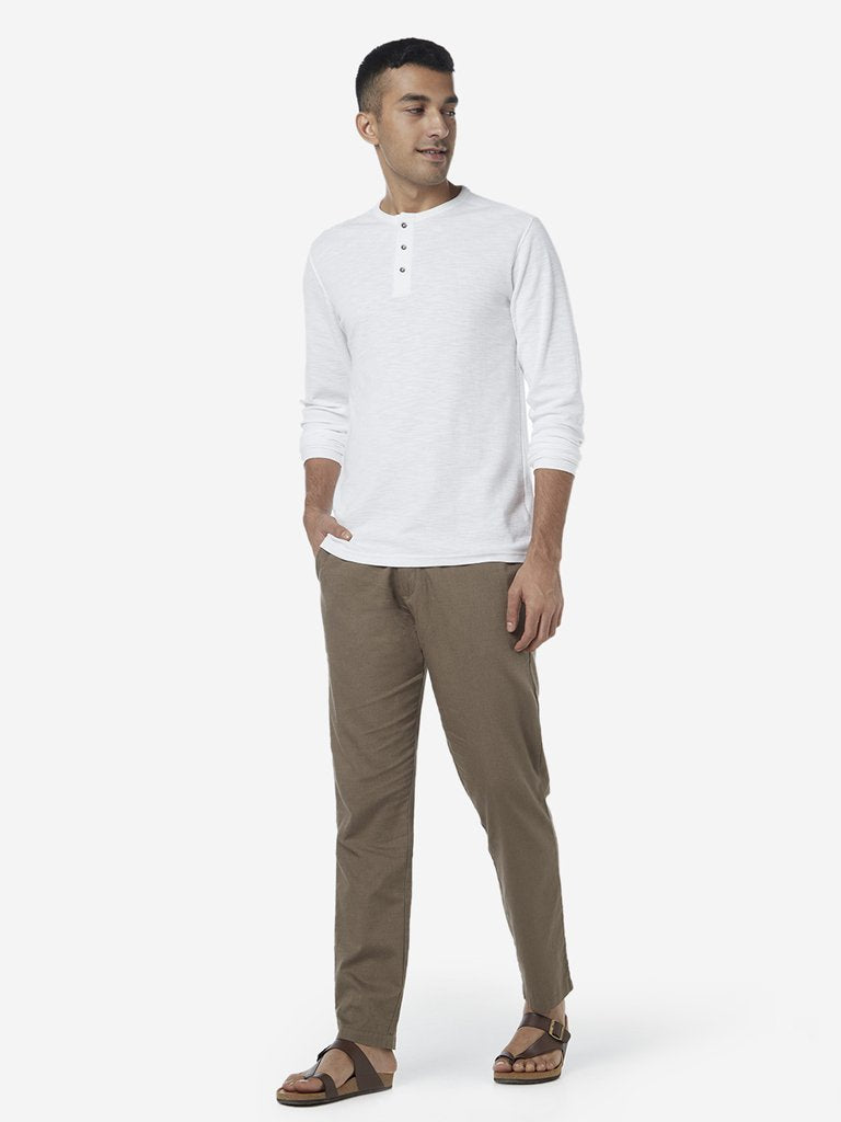 ETA White Pure Cotton Slim Fit T-Shirt