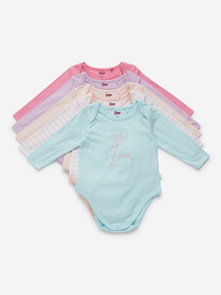 Baby HOP Multicolour Striped Romper Set of Five