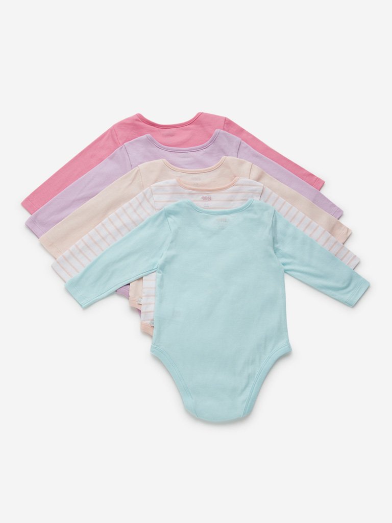 Baby HOP Multicolour Striped Romper Set of Five