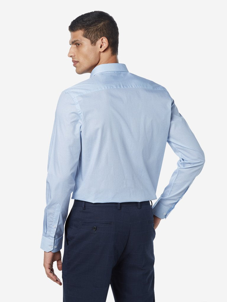 WES Formals Light Blue Slim Fit Shirt
