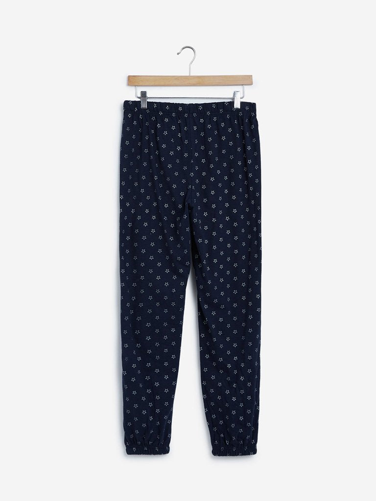 Wunderlove Navy Star Pattern Pyjamas