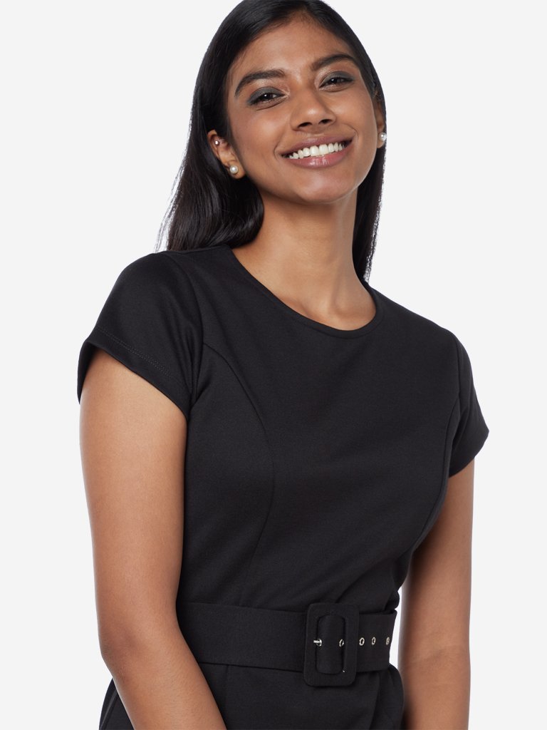 Wardrobe Black Terry Dress With Belt