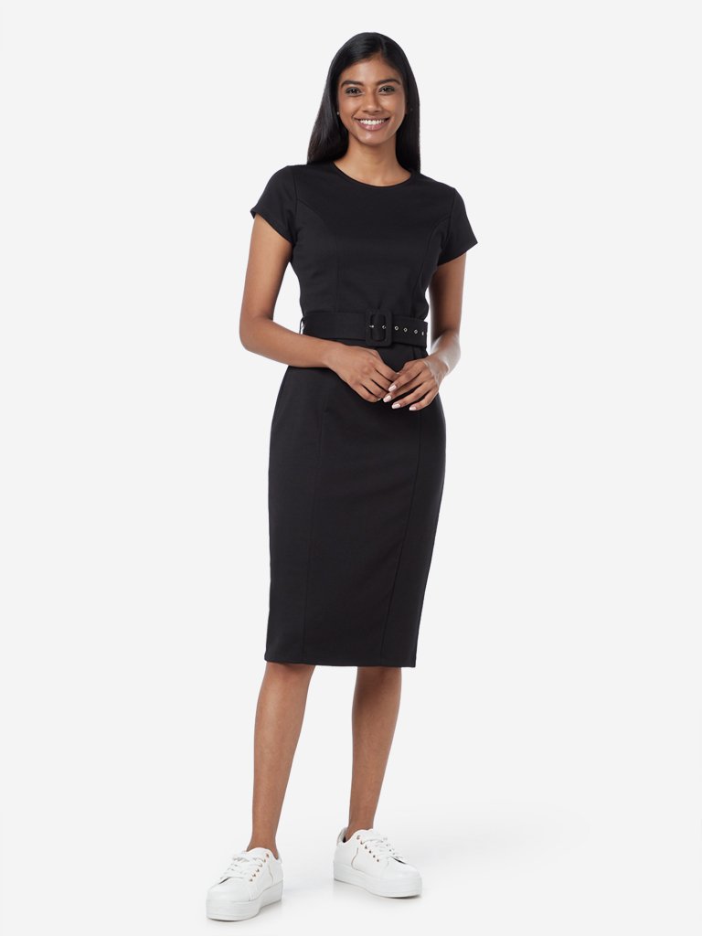 Wardrobe Black Terry Dress With Belt