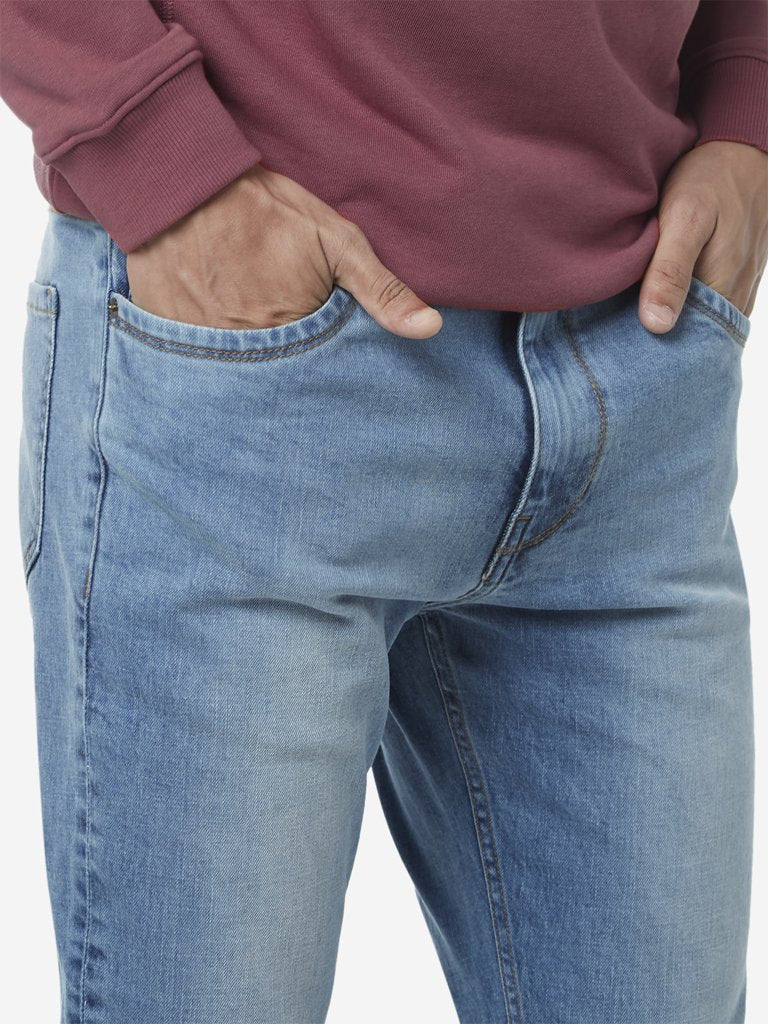 WES Casuals Light Blue Faded Slim Fit Jeans