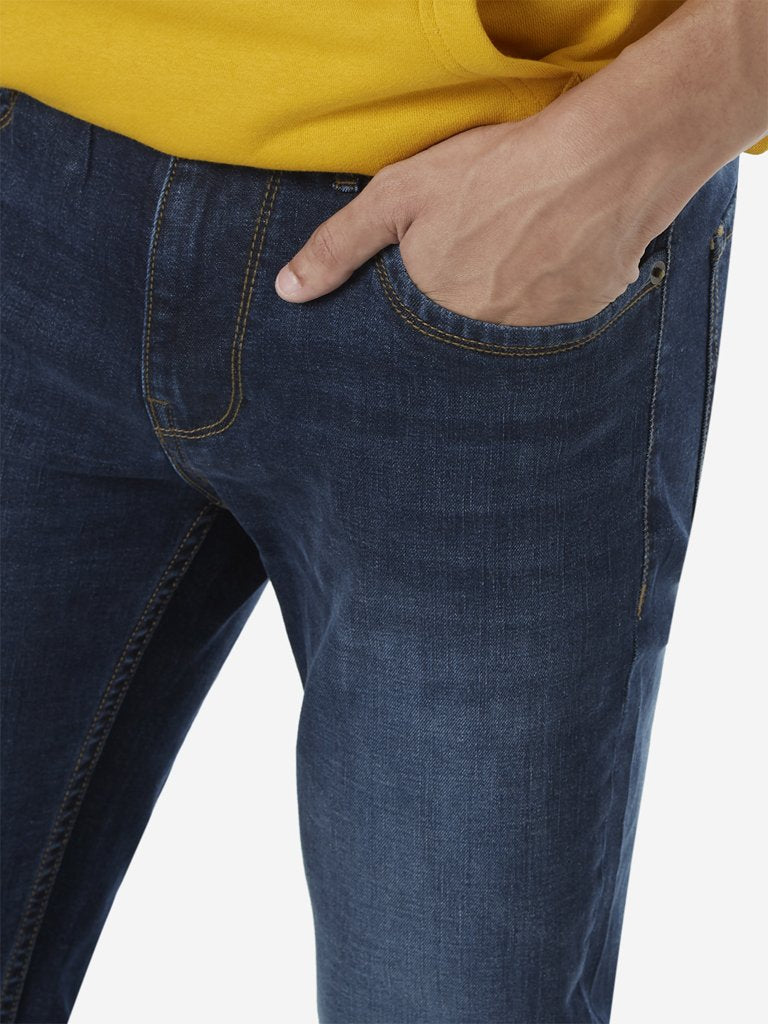 WES Casuals Dark Blue Relaxed Fit Jeans