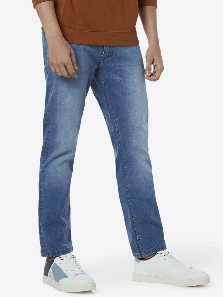 WES Casuals Light Blue Relaxed Fit Jeans