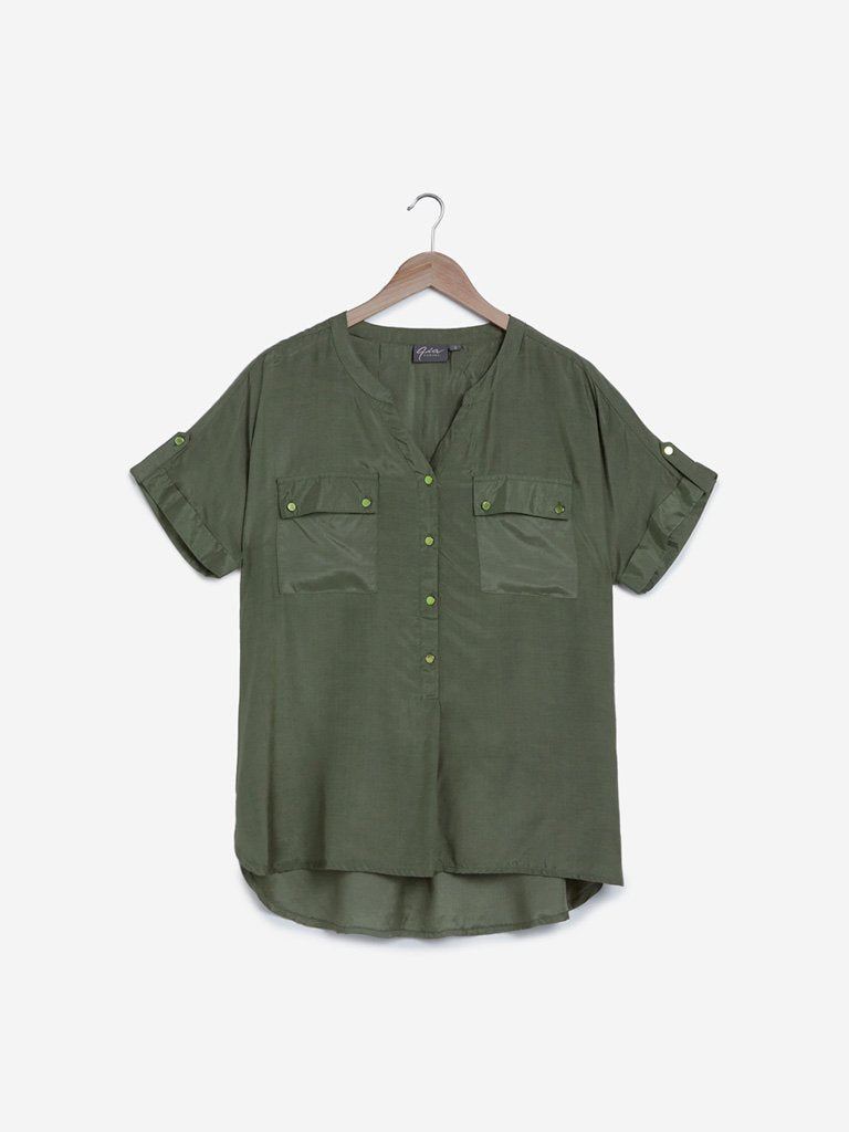 Gia Curves Olive High-Low Top