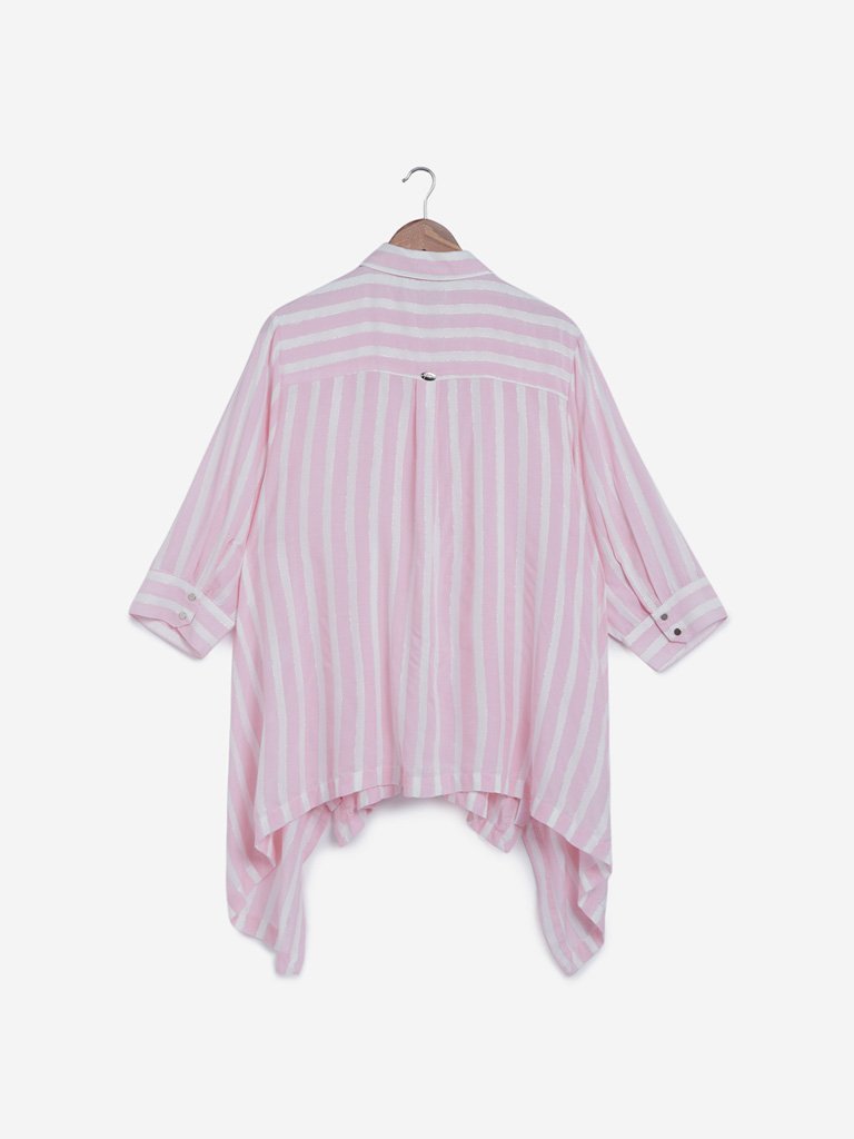 Gia Curves Light Pink Asymmetrical Shirt