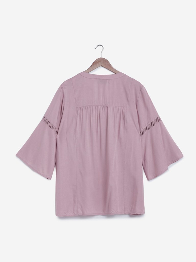 Gia Curves Lilac Crochet Design Top