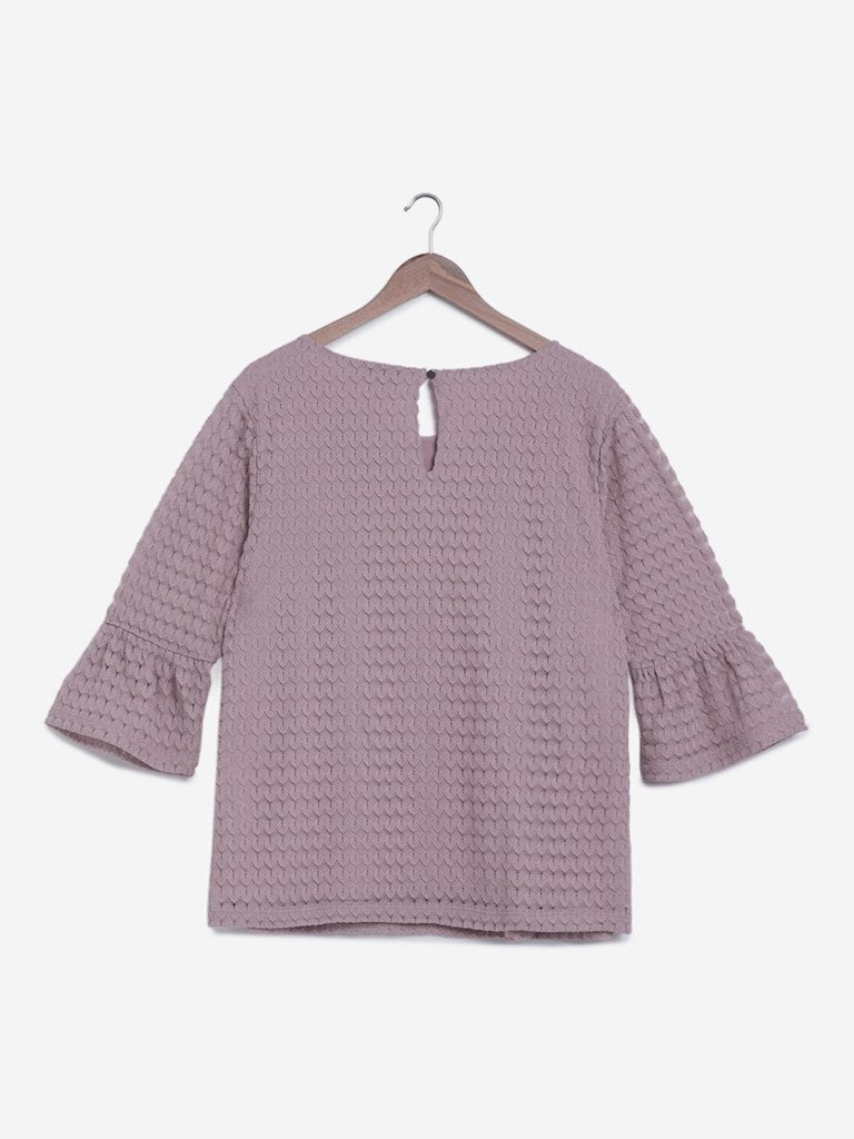 Gia Curves Lilac Crochet Detailed Dorothy Top