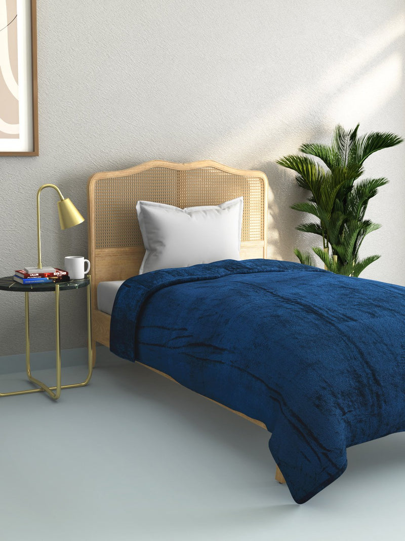 Westside Home Blue Single Quick-Dry Fleece Blanket