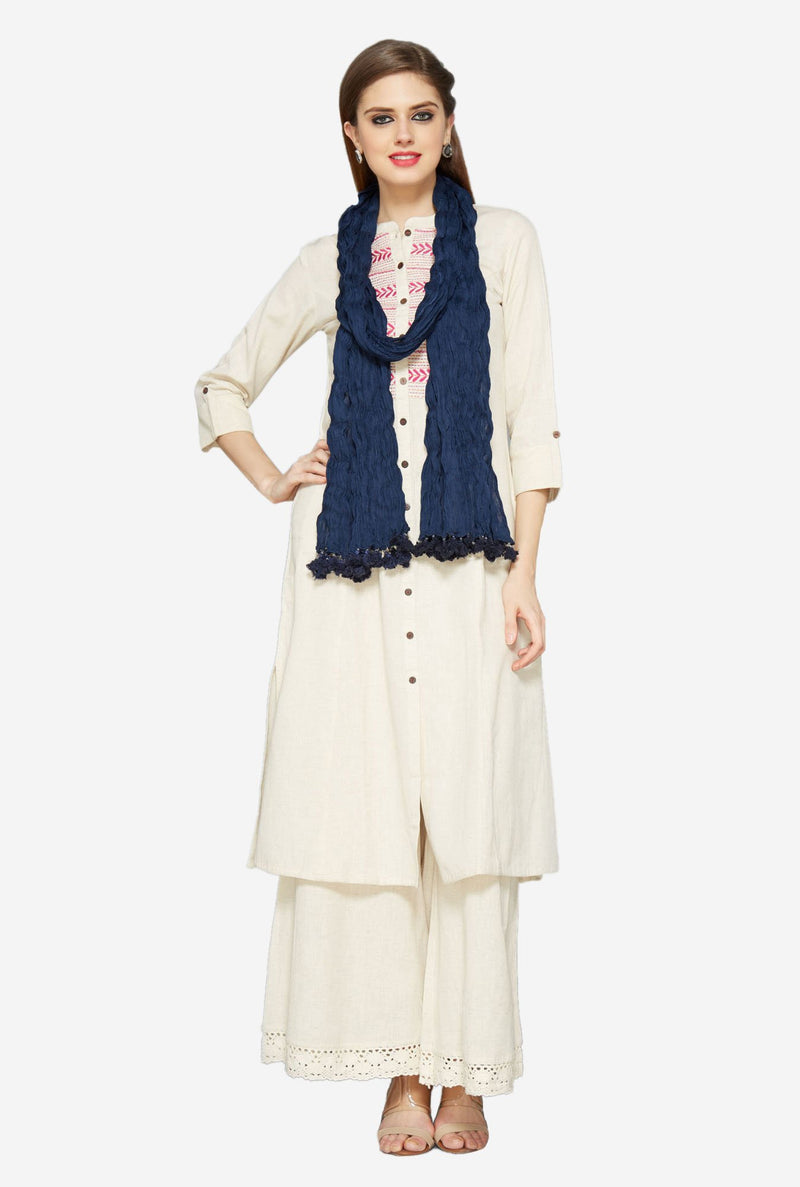 Utsa Navy Crushed Dupatta
