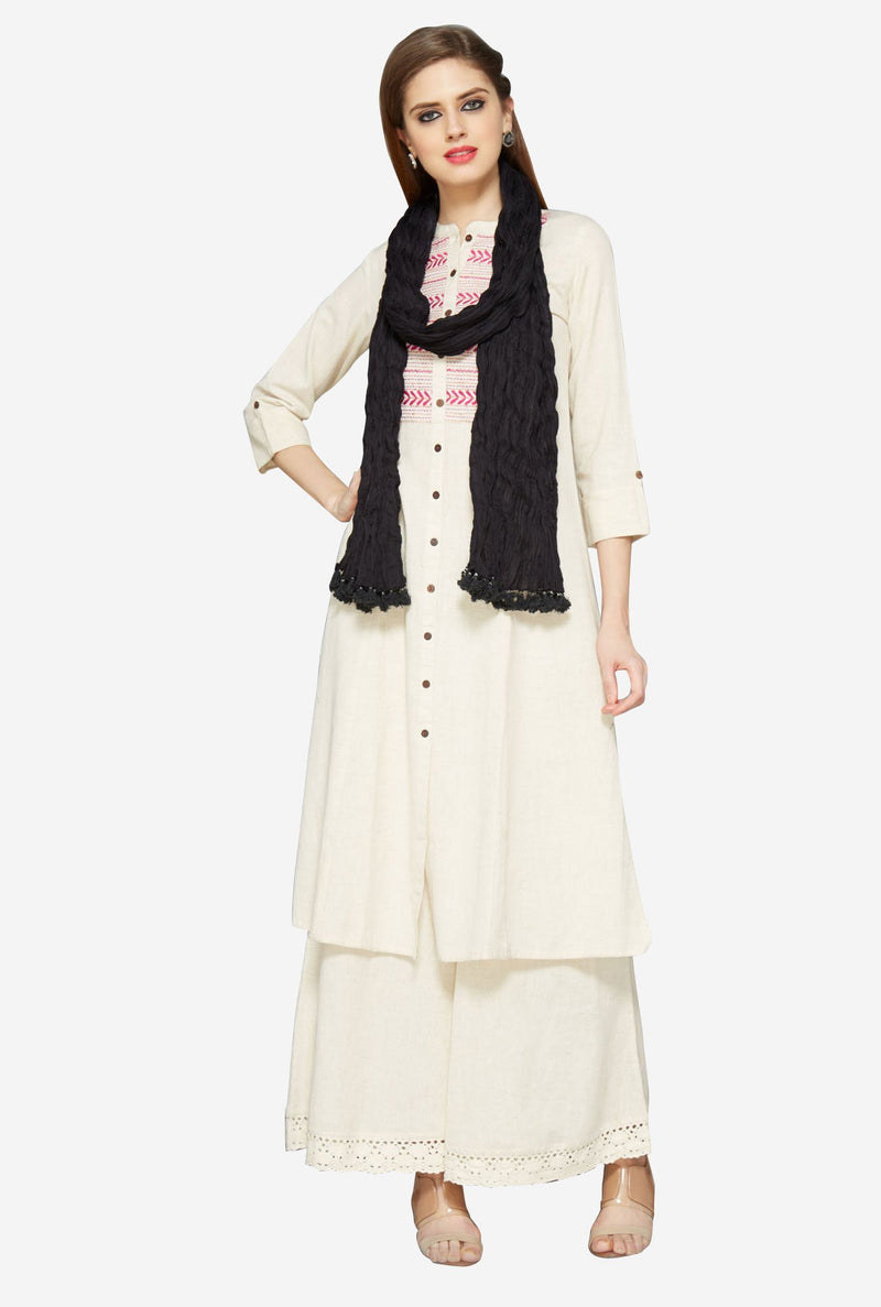 Utsa Black Crushed Dupatta