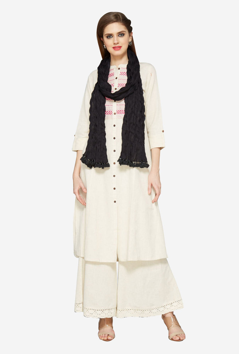 Utsa Black Crushed Dupatta