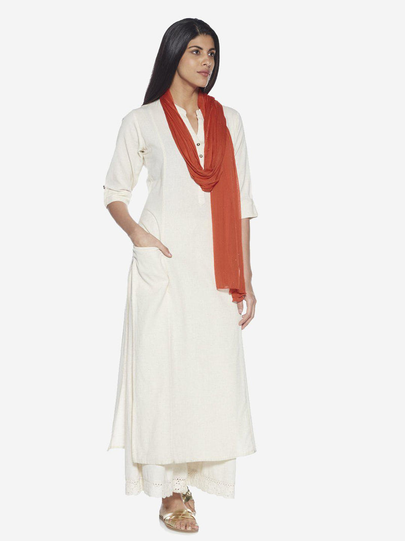 Utsa Rust Badla Chiffon Dupatta