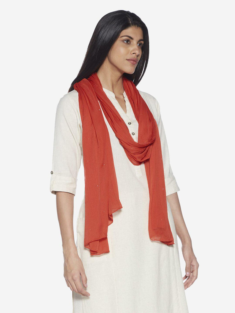 Utsa Rust Badla Chiffon Dupatta