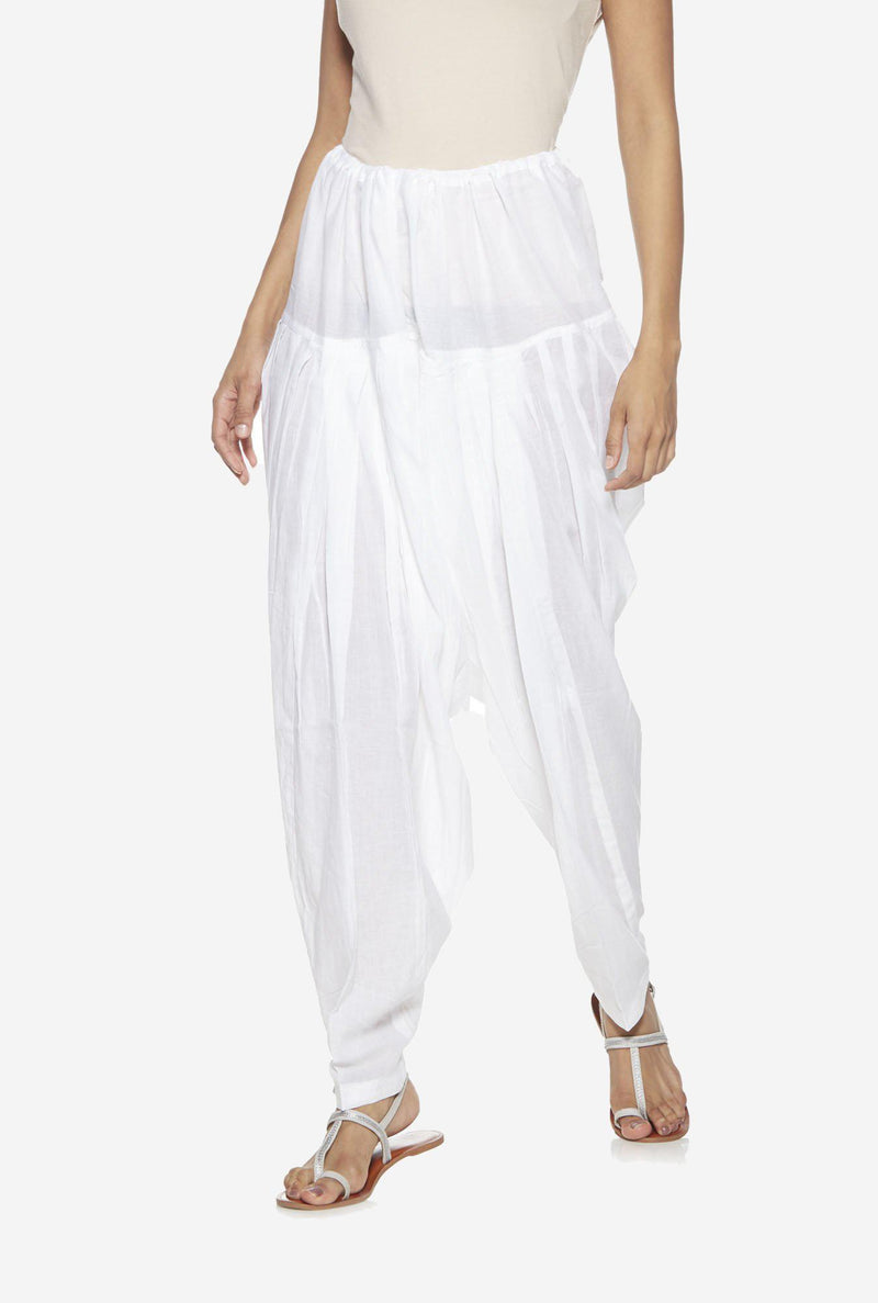 Utsa White Solid Patiala Salwar