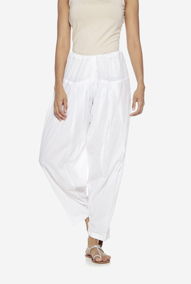 Utsa White Solid Salwar