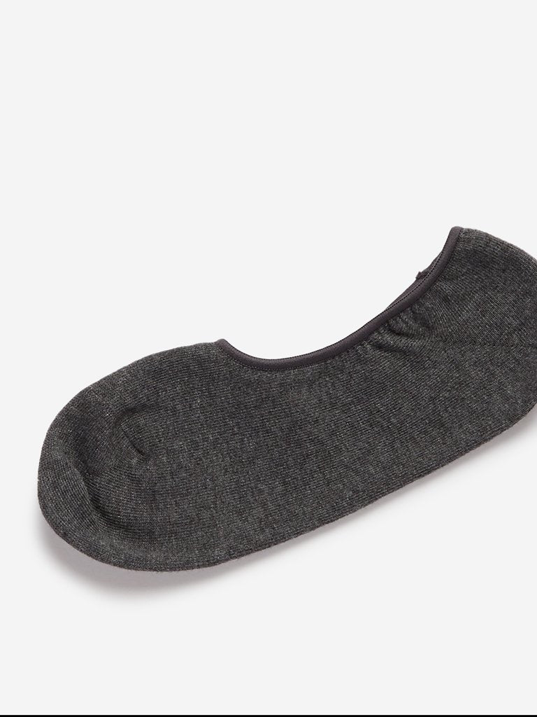 WES Lounge Dark Grey Invisible Cotton Socks Pack Of One