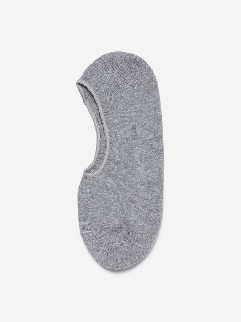 WES Lounge Light Grey Mel Invisible Cotton Socks Pack Of One