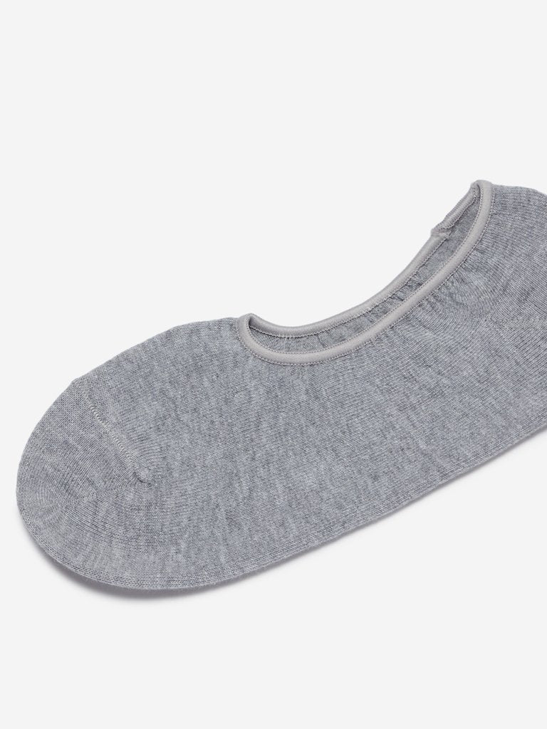 WES Lounge Light Grey Mel Invisible Cotton Socks Pack Of One