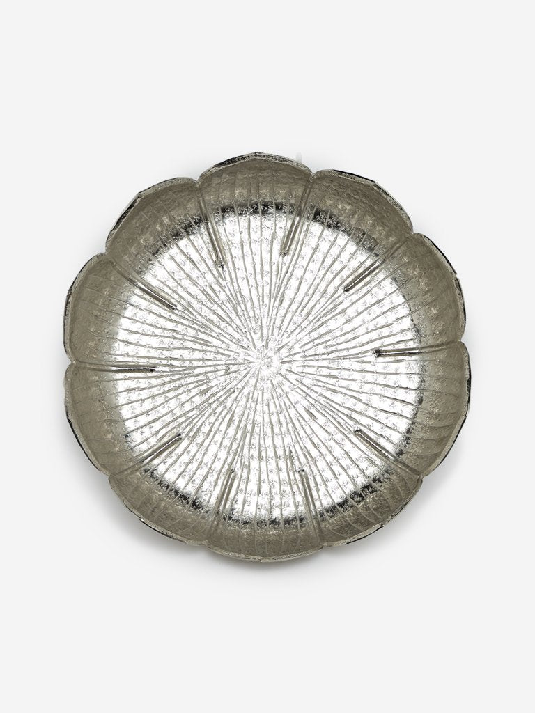Westside Home Silver Large Lotus Platter